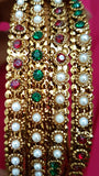 Imitation Fancy Bangle - Multi Color Pearl Bangle