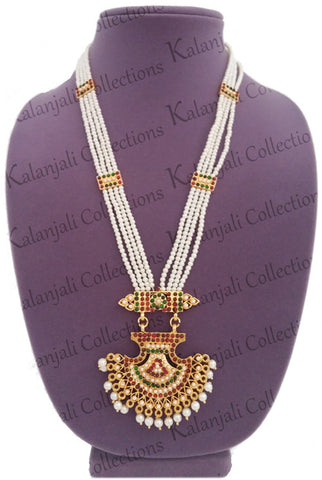 Temple Style Pearl Long Haaram-LNK2118G