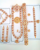 Pink White Stones Dance Jewelry Set for Kuchipudi Bharatanatyam STNSET813