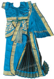 Readymade Kuchipudi Costume - Teal/Peacock Blue
