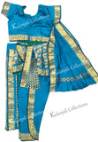 Readymade Kuchipudi Costume - Teal/Peacock Blue