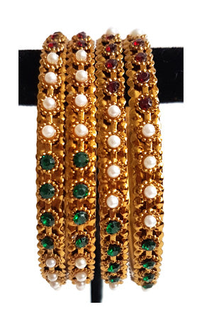 Imitation Fancy Bangle - Multi Color Pearl Bangle