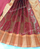 Kuchipudi Dress Costume - Red and Orange