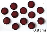 Black Outline Round Maroon Bindi - All sizes