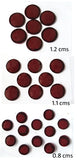 Black Outline Round Maroon Bindi - All sizes