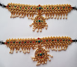 Multi Color Stones Dance Jewelry Set Kuchipudi Bharatanatyam STNSET815