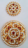 Red Stones Temple Dance Jewelry Kuchipudi Bharatanatyam STNSET817